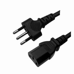Cheap 10A 250V Italy Power Cord , 3 Pin IMQ Standard Black Universal AC Power Cord for sale