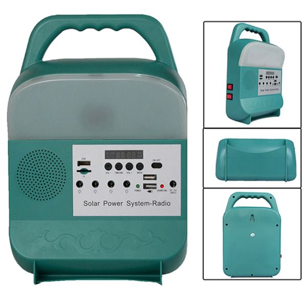 ABS 9W*3PCS Bulbs Home Solar Panel Energy System With FM Radio