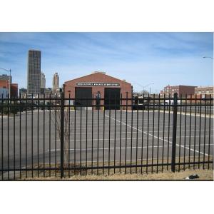 China Economical Black Cast Iron Fence , Black Rod Iron Fence Panels For 3 Rails  on sale