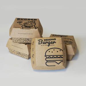 Customized printed logo disposable fast food takeaway burger box