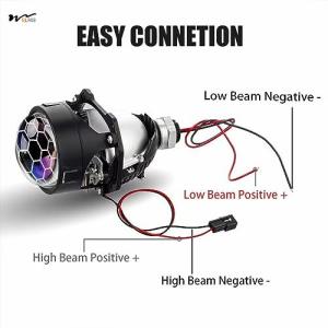 12 Volts Focus Beam Blue Honeycomb LED Projector Lens Retrofit Kit for Car