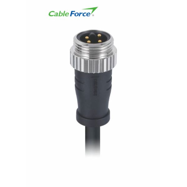Quality Mini Change Male 4 Pin Connector Molded With 2M PVC 16AWG UnShielded Cable wholesale