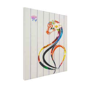 Decorative Snake Ribbon Painting Polyester / Canvas Material With Frame