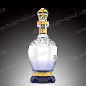 Crystal White Flint Custom Glass Bottle 750 ML For Luxury Liquor And Spirit