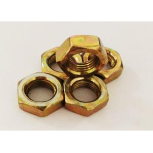 Yellow Zinc Plating M12 Hex Nut 1.25mm Pitch Fastening The Machine Parts