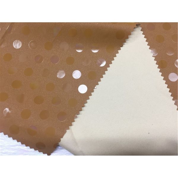 Quality 0.2mm For Wadded Coat Garment Leather Fabric Honey Color With Pu Coated And Shining Dot wholesale