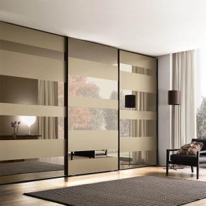 Home Bedroom Sliding Mirror Door Wardrobe Custom Double Locker Closet Furniture