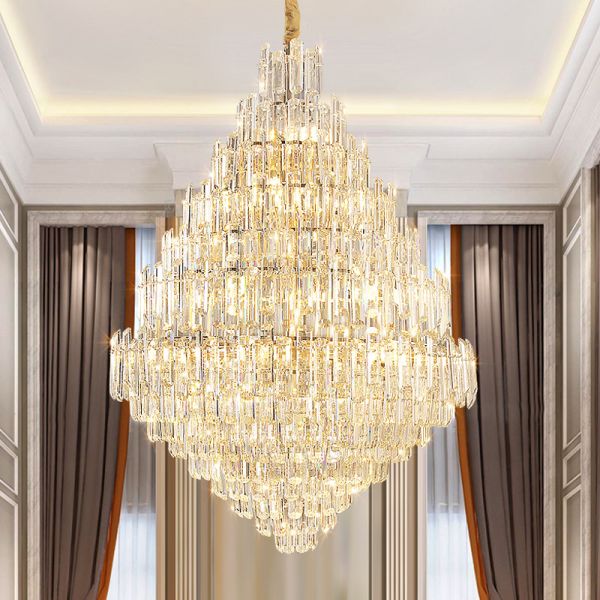 Luxury Led Crystal Chandelier For Living Room Modern Home Decor Lobby Large