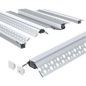 Silver Color Plaster In LED Profile , Aluminum LED Extrusion Profiles For