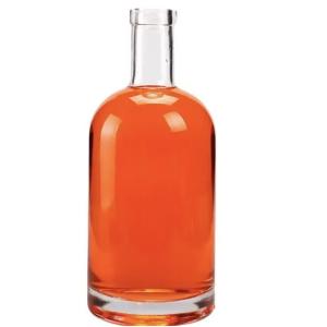 750ml Cylindrical Vodka Glass Wine Bottle With Cork Custom Size Accepted for