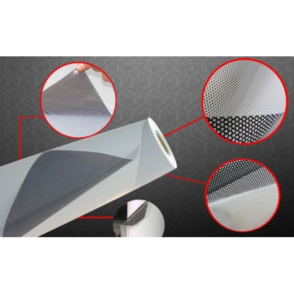 Solvent printable perforated vinyl 140mic One Way Vision Sticker For Window