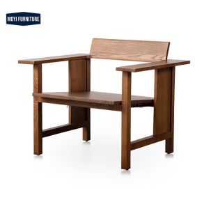 Modern Solid Wood Frame Leisure Chair Japanese Style Guesting Room Mail Packing
