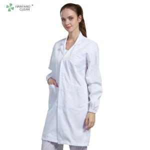 White Color Dust Proof Clothing Autoclavable Resuable Lab Coat Anti Static S -