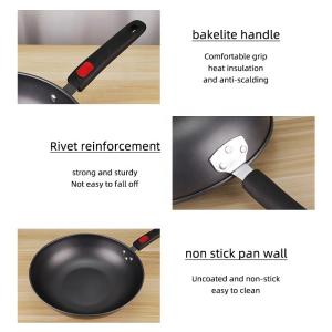Factory Wholesale Black Fried Pan Cookware Cast Iron Non Stick Frying Pan With
