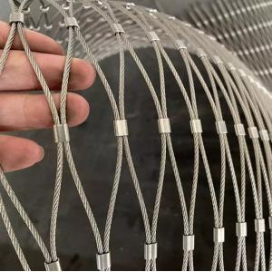 AISI SS316 Ferrule Diamond Stainless Steel Wire Rope Mesh Netting For Balustrade