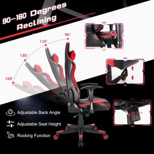 Adjustable Ergonomic Racing Gaming Chair with Lumbar Support and Height