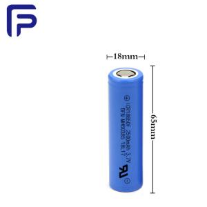 2500mAh 18650 Lithium Ion Rechargeable Battery 3.7V For Safety Equipment