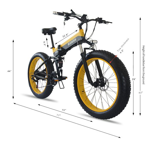 EU Quality 26x4.0 inch Fat Tire Folding E-Bike 1000W Motor 13AH Lithium Battery 21-Speed Electric Bike Drop Shipping Available