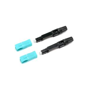 FTTH LC Optic Fiber Quick Connector Multimode With Blue Green Beige Color