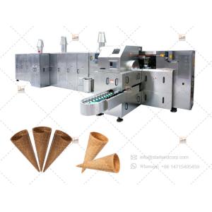 PLC Ice Cream Cone Making Machine Plant Waffle Cone Production Line With One Year Warranty