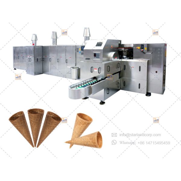 Quality PLC Ice Cream Cone Making Machine Plant Waffle Cone Production Line With One Year Warranty wholesale