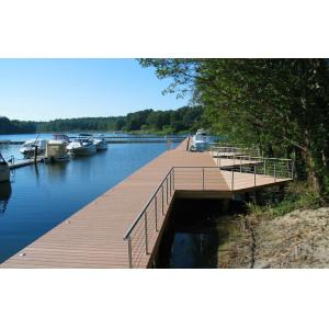 Cheap Walk Road Brown Recycled Plastic Decking , Polishing Treatment Plastic Wood Flooring for sale