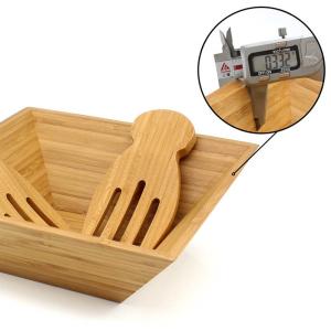 Large Bamboo Soup Bowls With Two Server Clawer Heat Resistance Easy Cleaning