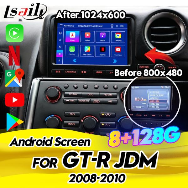 Car Multimedia Screen for Nissan GT-R R35 2008-2010 JDM Model Equipped Wireless