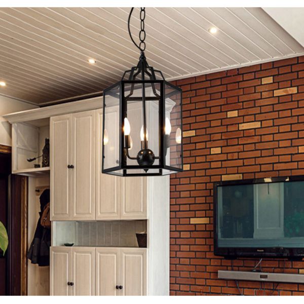 Vintage Led Candle Chandelier Black Candlesticks Bird Cages Living Rroom Loft Black Chandelier(WH-CI-125)