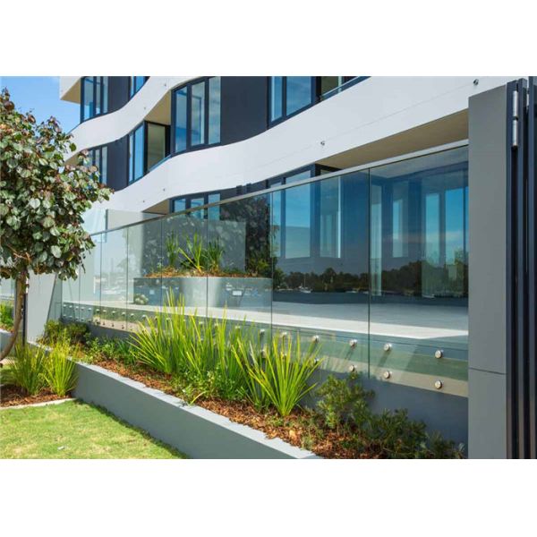 Side Mounted Glass Balustrade , Standoff Glass Railing System For Outdoor