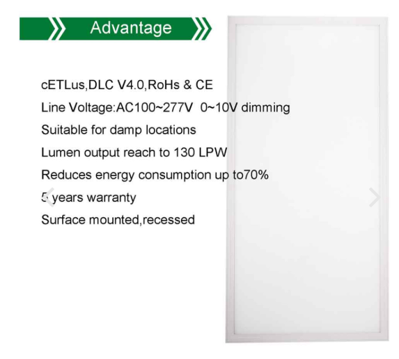 6000 Lumens 2x4 LED Flat Panel Troffer Light 44 Watts 4000K 120-277V