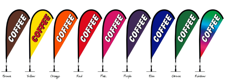 Outdoor Commercial Flags And Banners , Portable Advertising Feather Flags With Bracket