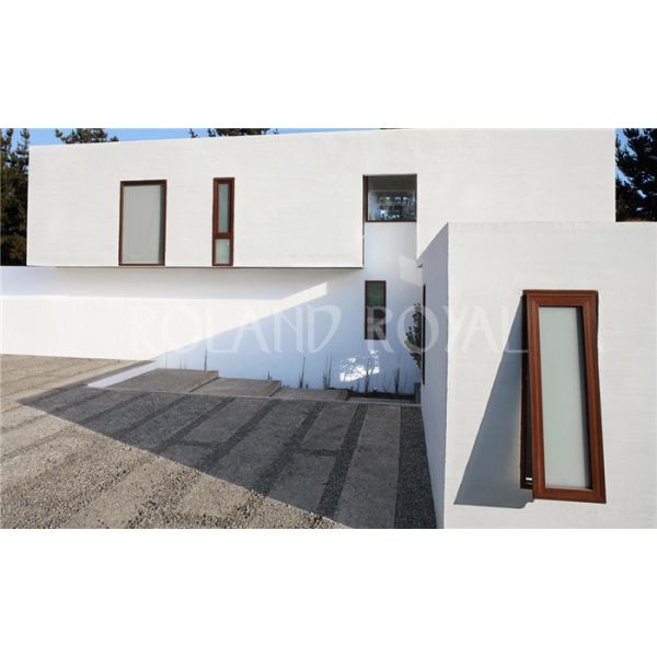 Quality Wood Color Swing Double Glazed Aluminum Windows 65mm Depth For Villas wholesale