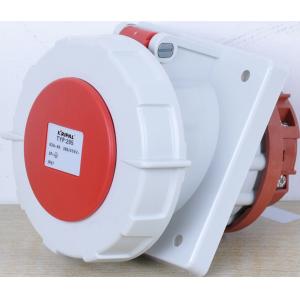 IP67 Panel Mounted Industrial Receptacle / Panel Mount Socket Copper Metal