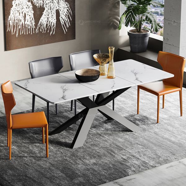 Quality OEM 150*75cm SS Dining Tables Marble Dinning Chairs wholesale