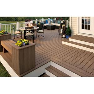 Cheap Customized WPC Deck Flooring Brown composite decking For Court , Balcony and Yard for sale