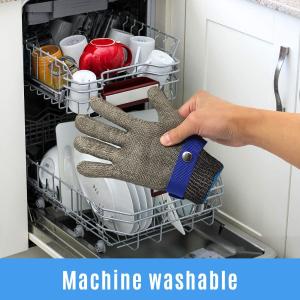 Adjustable Cuff Wire Metal Mesh Cut Resistant Gloves No Rusty