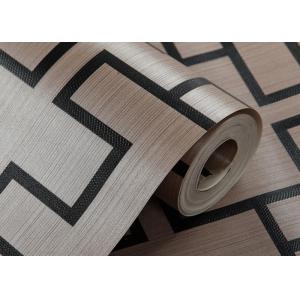Embossed 3D Home Wallpaper / Modern Vinyl Wallpaper with Coffee Geometric