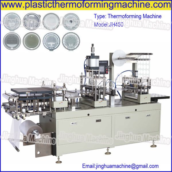 CE Standard Automatic cup lid/cover thermoforming Machine for paper cut, plastic