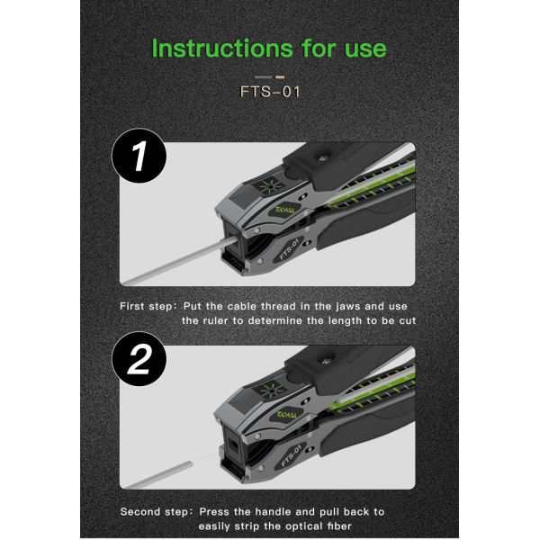 FTS-01 Drop Cable Stripper Flat Cable Stripper Fiber Optic Wire Cutting Machine