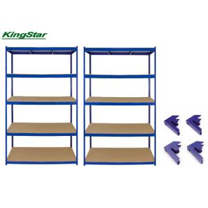 Cheap 175Kg Capacity 2 Bay Boltless Garage Shelving , 5 Shelf Boltless Storage Unit for sale