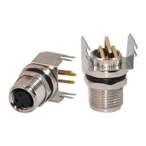 3 4 5 6 8 12pins M8 Panel Mount Waterproof Connector Connector With PCB Solder