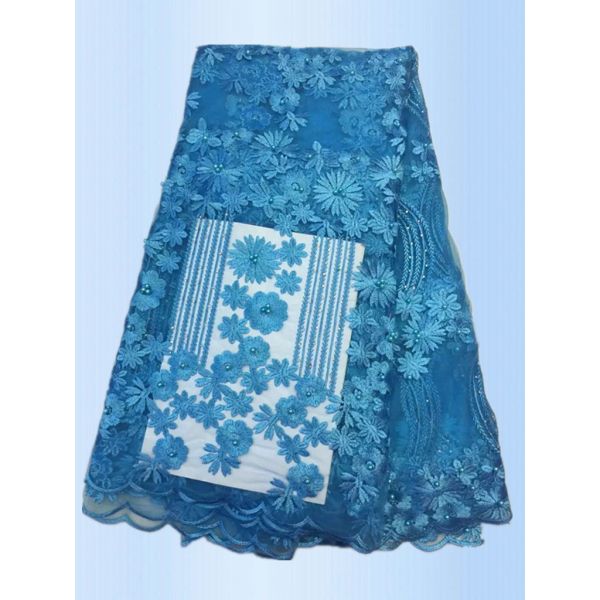 Quality 2017 High Quality Lace  Tulle Styles 3D Embroidery  Laces Fabric With Rhinestone  with Different Color wholesale