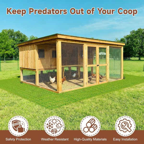 Chicken Coop Predator Proof Apron,Chicken Wire Bottom Predators Resistant,Fence