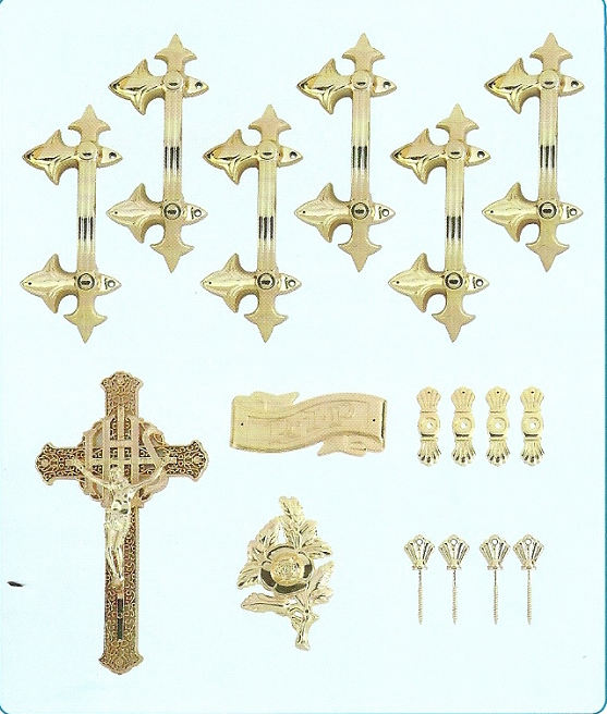 Funeral Coffin Accessories Plastic Gold Plated Decoration Christian Craft Pull Gloves