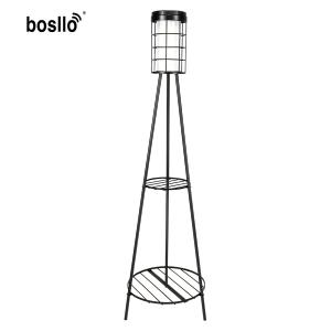 Retro Solar Lantern with Plant Stand and USB Rechargeable Energy Saving Floor