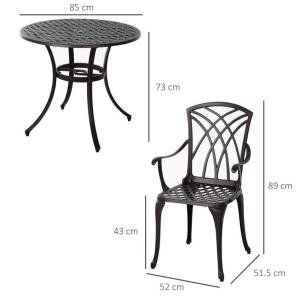Modern Design Style Iron Frame Cast Aluminum Dining Furniture Set with Round