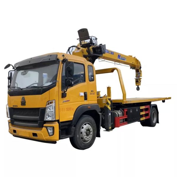 Quality 8 Ton Flatbed Rollback Wrecker Tow Trucks 4x2 Medium Duty Mounted Crane wholesale