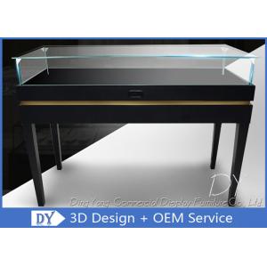 Cheap Simple Modern Wood Black Museum Pedestal Display Case With Lock for sale