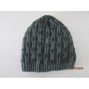 Acrylic knitted hat with jacquard technology and fleece lining inside